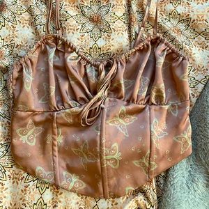 butterfly corset style cami top